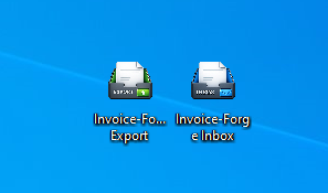 Lokal angelegte Export- und Eingangsordner von Invoice Forge